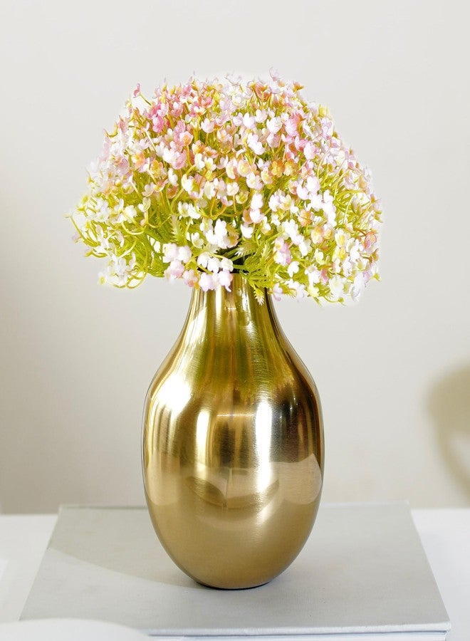Behoma Metal Flower Vase for Home Decor Living Room Kitchen Office Wedding | Round Shape Metal Table Decorative Flower Pot Gold Colour Small (Flower not Included) - Image 2